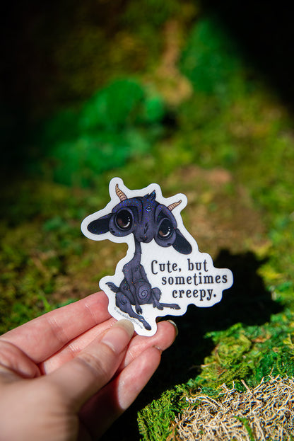 Cute But Creepy Goat Sticker