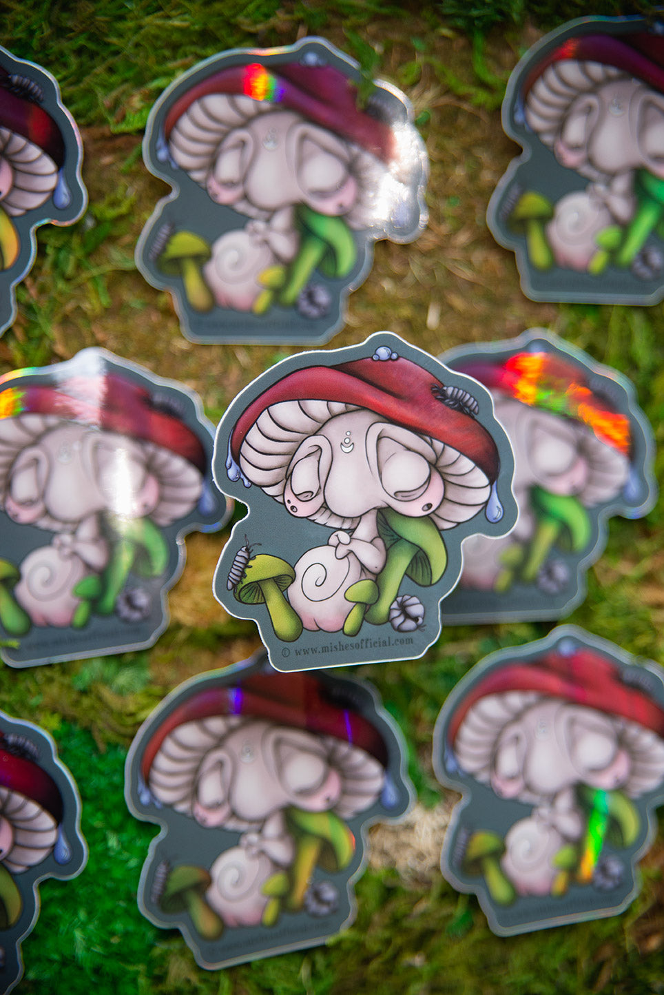 Baby Mishroom & Pillbugs Sticker *RETIRED*