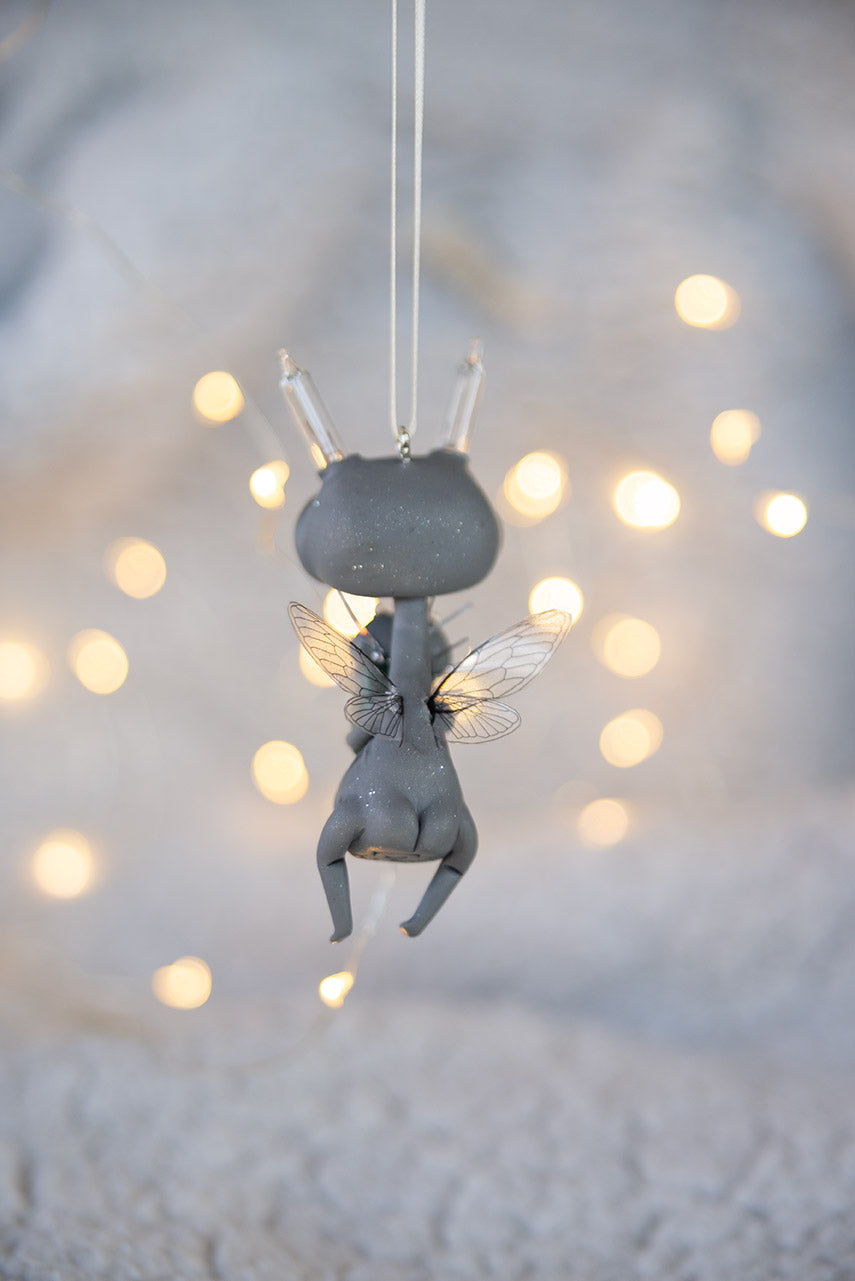 Flying Light Sprocket & Baby Ornament w/ Cream Ribbon #138 (wide)