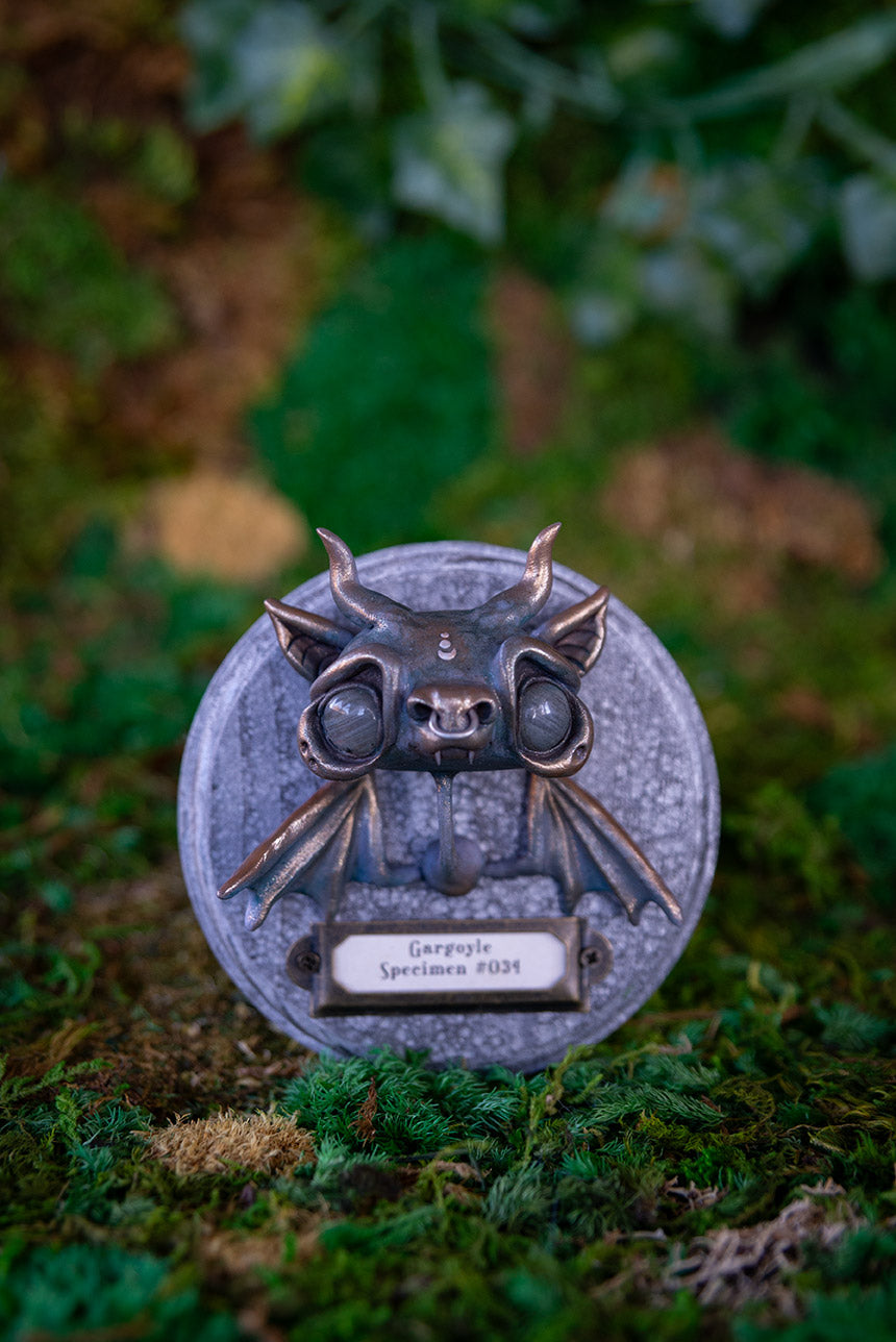 Bronzed Gargoyle w/ Septum Ring Wall Mount #034