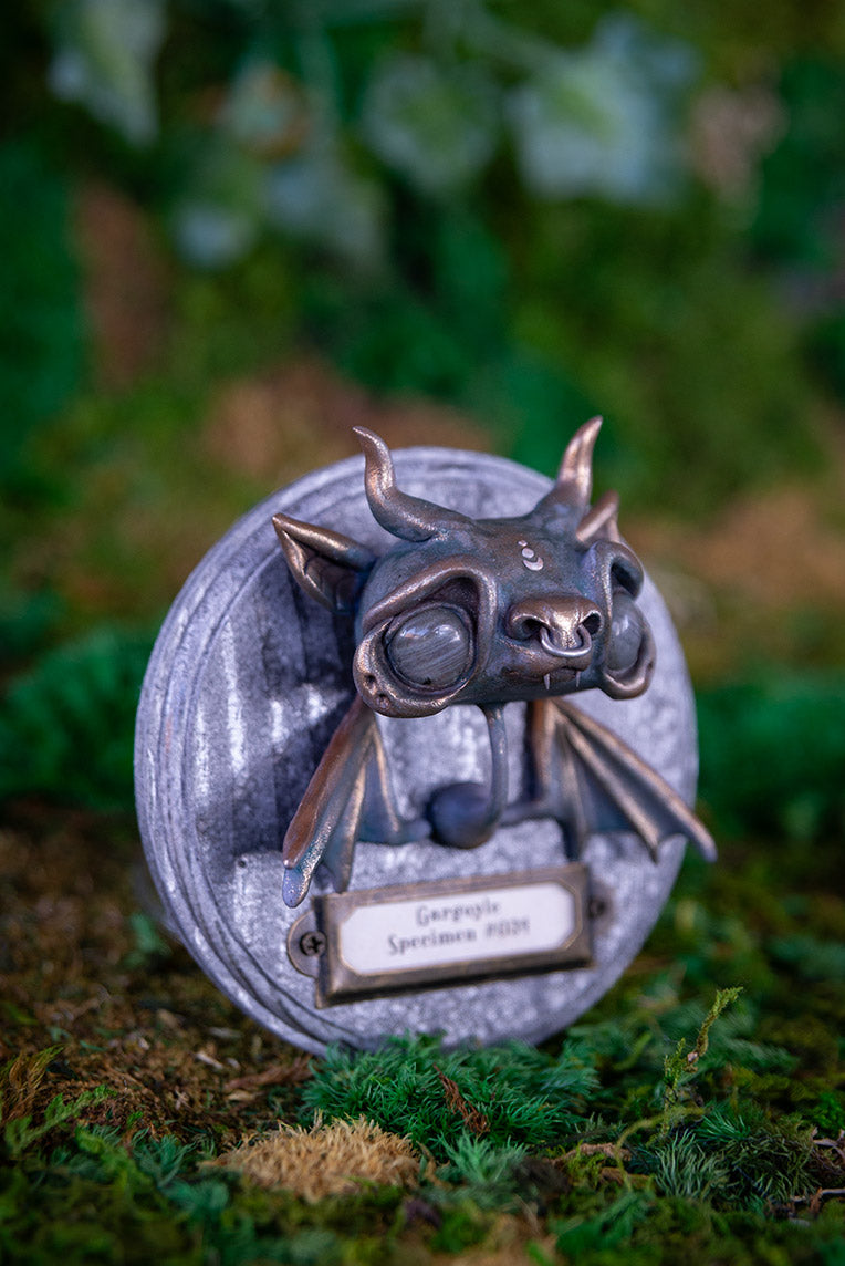Bronzed Gargoyle w/ Septum Ring Wall Mount #034