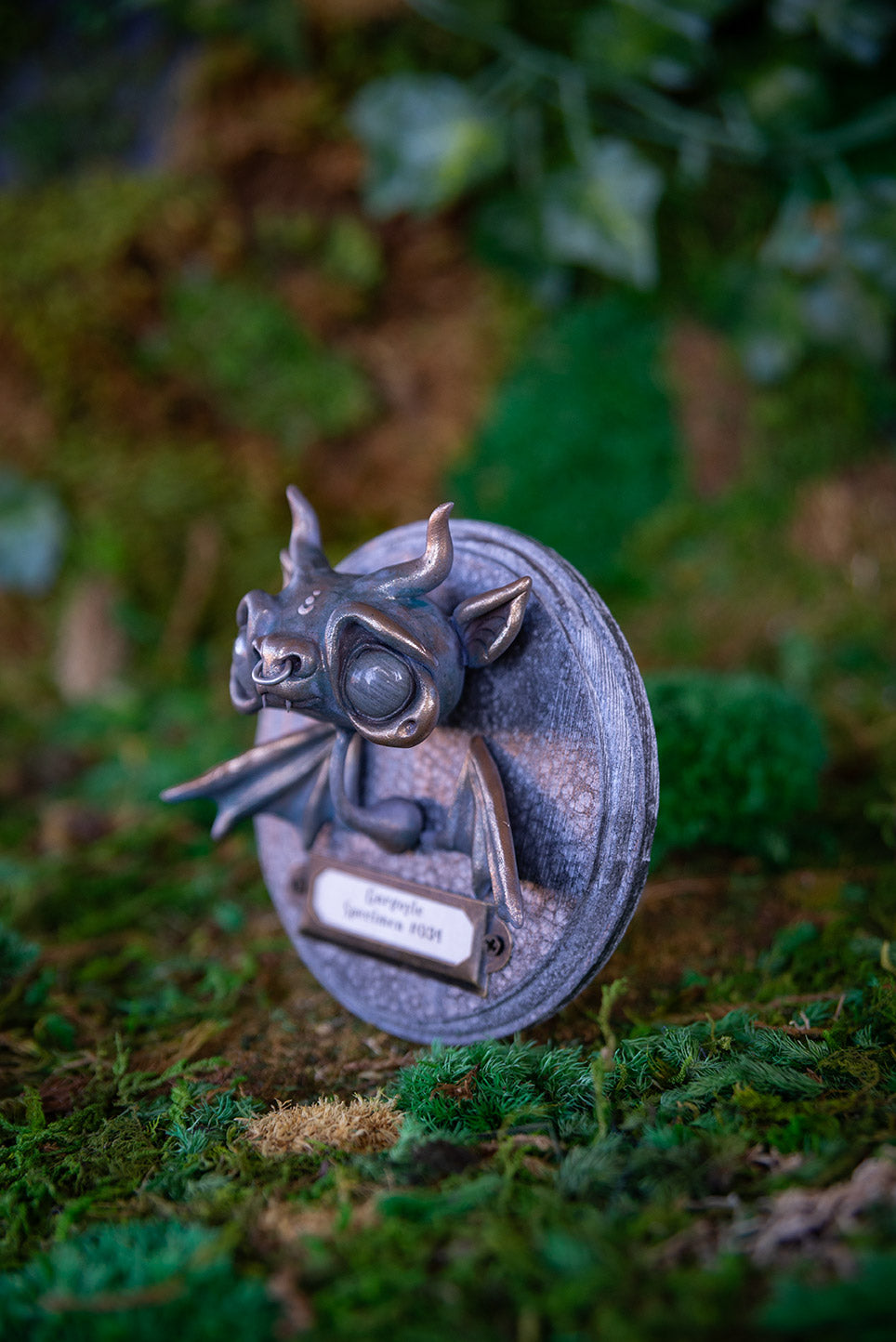 Bronzed Gargoyle w/ Septum Ring Wall Mount #034