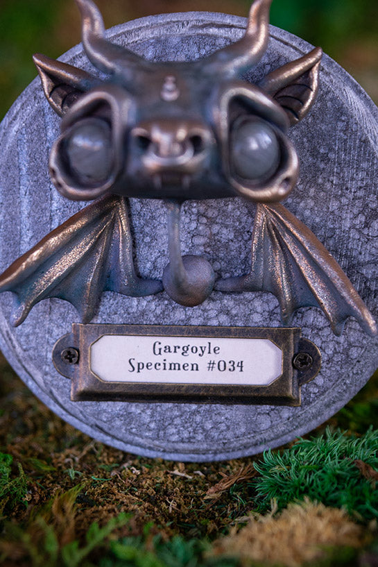 Bronzed Gargoyle w/ Septum Ring Wall Mount #034