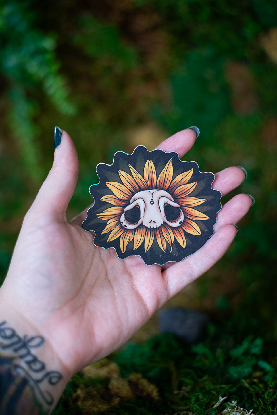 Skull Sunflower Sticker