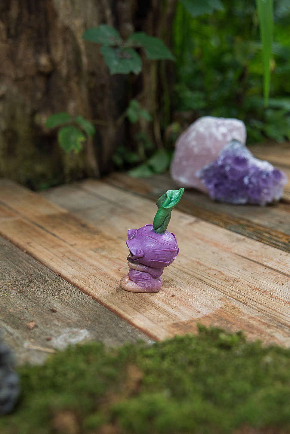 Light Purple Turnip Mish with Blue Goldstone Eyes & Fluorite