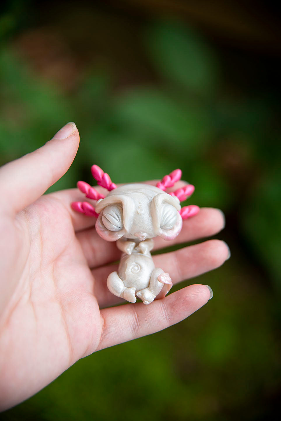 White & Pink Axolotl Mishling #029