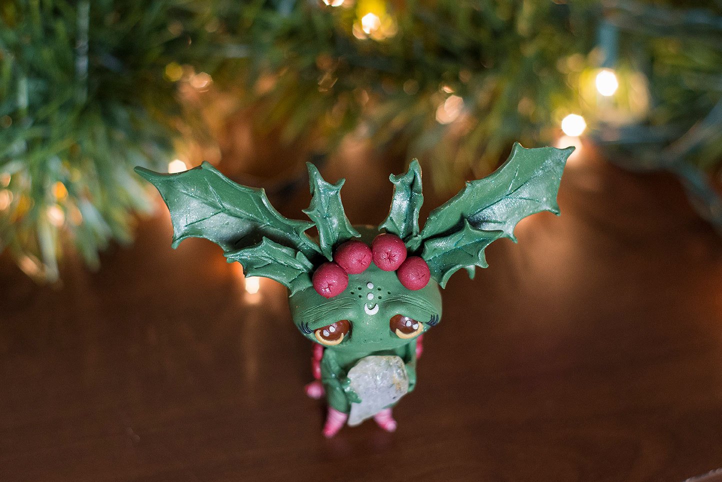 SALE!!! Holly the holly Mish - OOAK collectible handmade polymer clay art toy gift