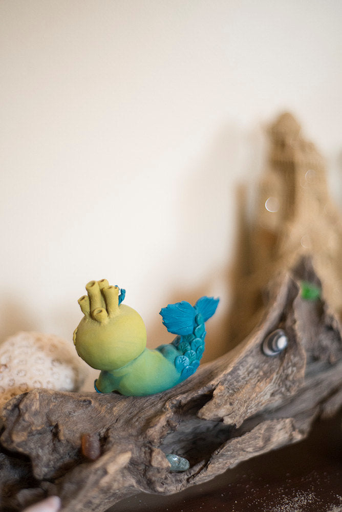 Ren the Mermish - OOAK collectible handmade polymer clay art toy gift