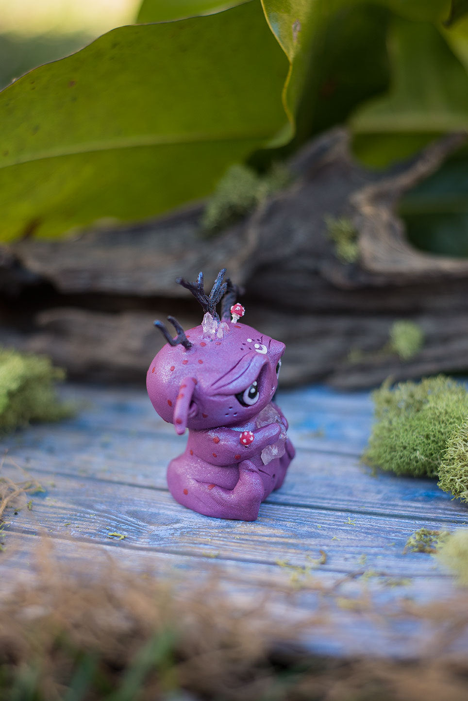 Violet the goblin Mish - OOAK collectible handmade polymer clay art toy gift