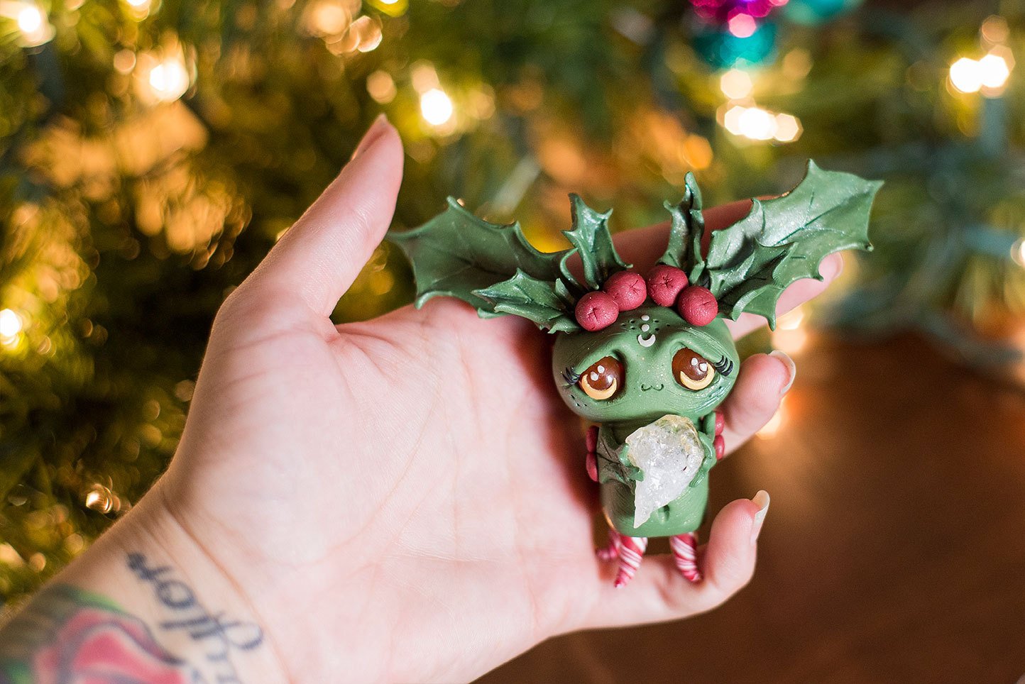 SALE!!! Holly the holly Mish - OOAK collectible handmade polymer clay art toy gift