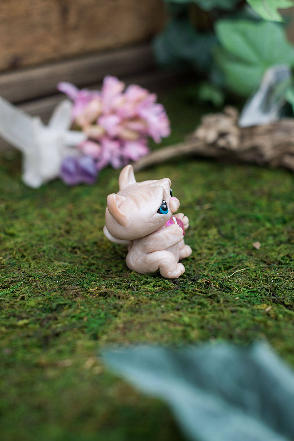 SALE!!! Hairless Cat Mish - OOAK collectible handmade polymer clay art toy gift