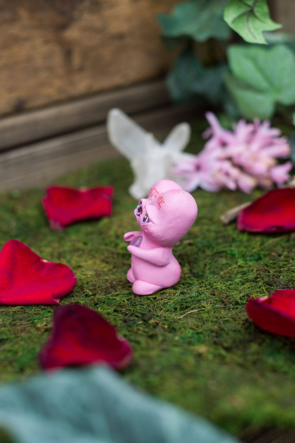 SALE!!! Bite Me Conversation Heart Mish - OOAK collectible handmade polymer clay art toy gift
