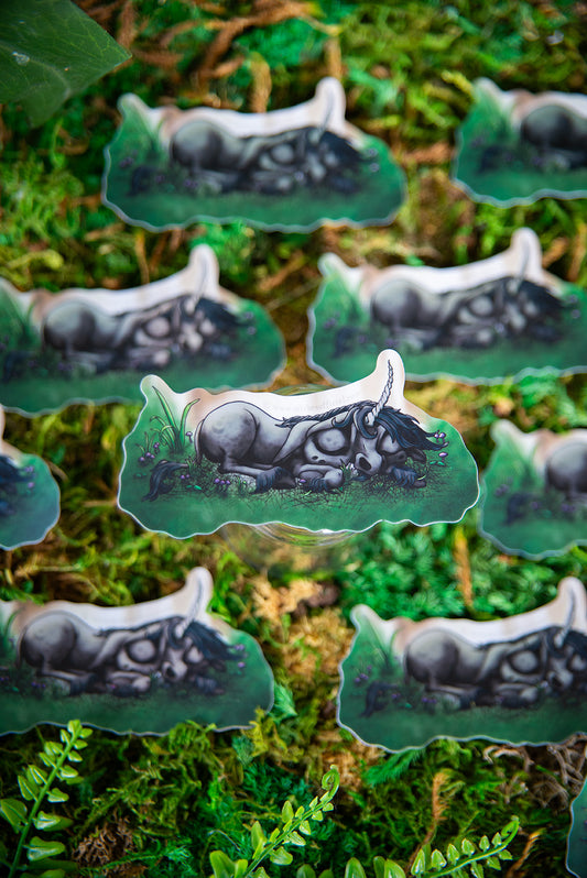 Sleepy Unicorn Sticker