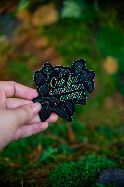 Cute But Sometimes Creepy Leaf Sticker