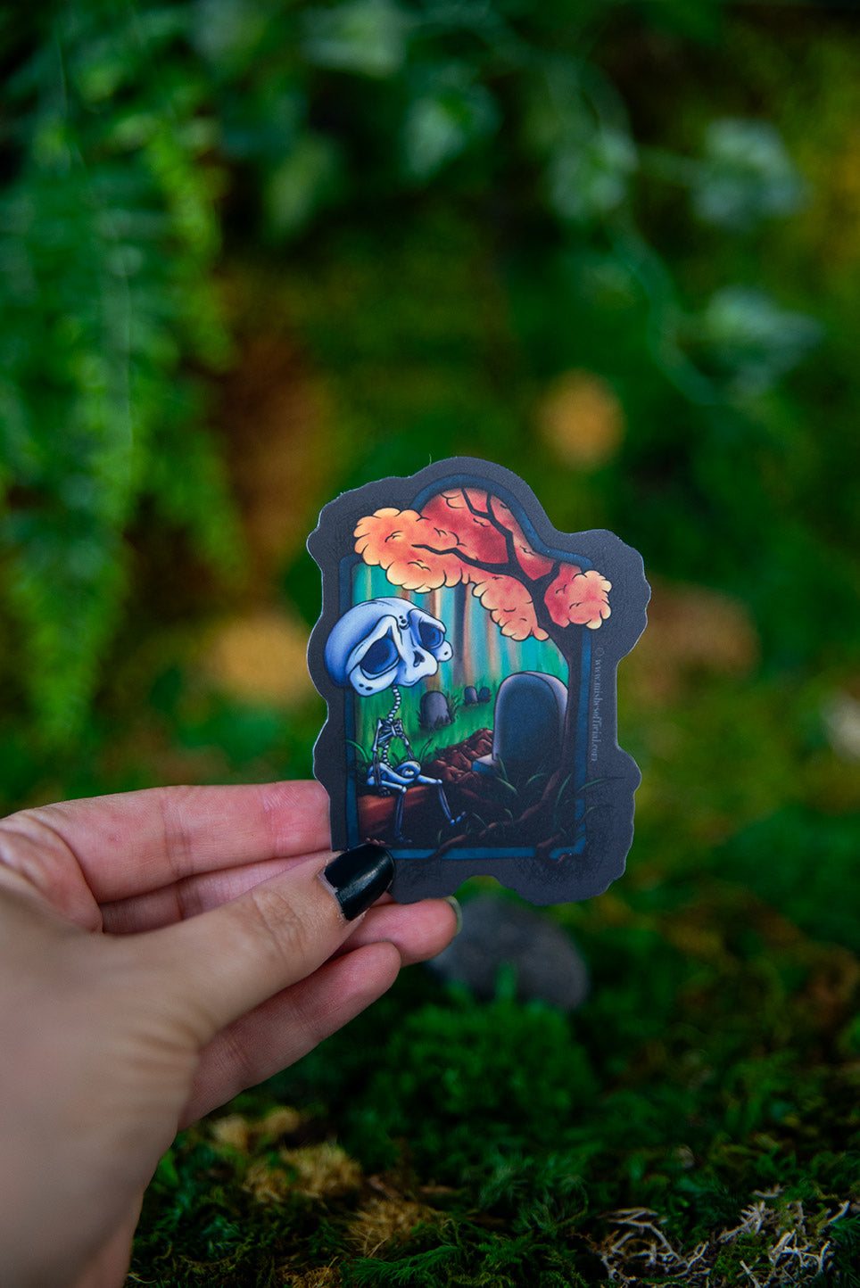 Skeleton Cemetery Sticker