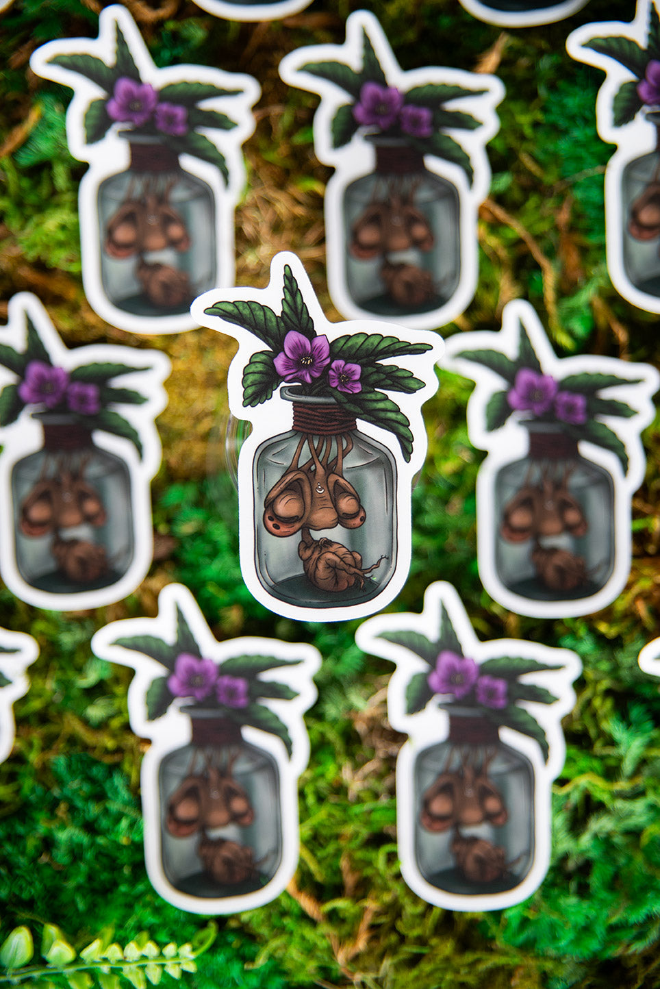 Baby Mandrake in a Jar Sticker