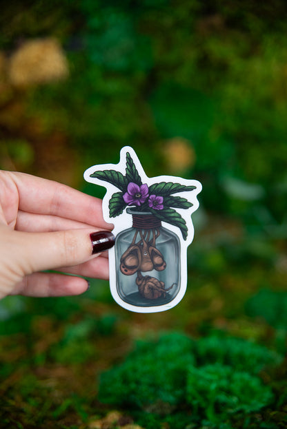 Baby Mandrake in a Jar Sticker