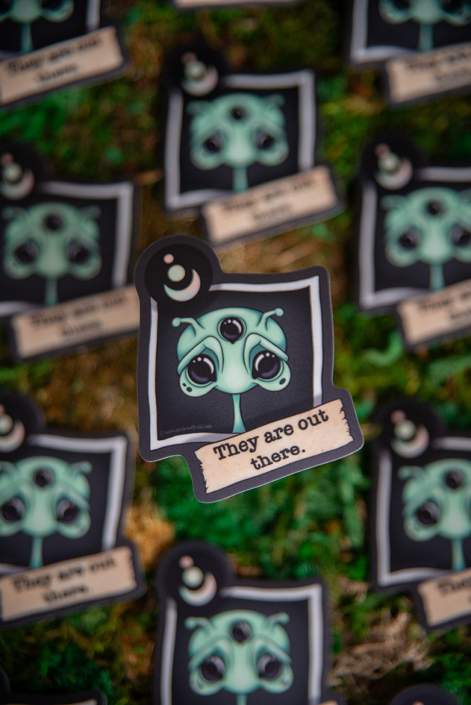 They Are Out There Glowing Alien Sticker