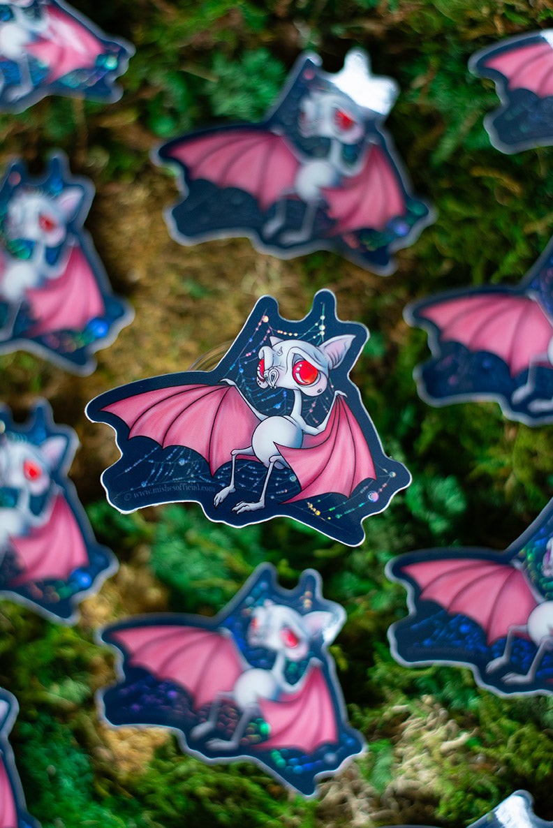 Caught in the Web Bat Sticker