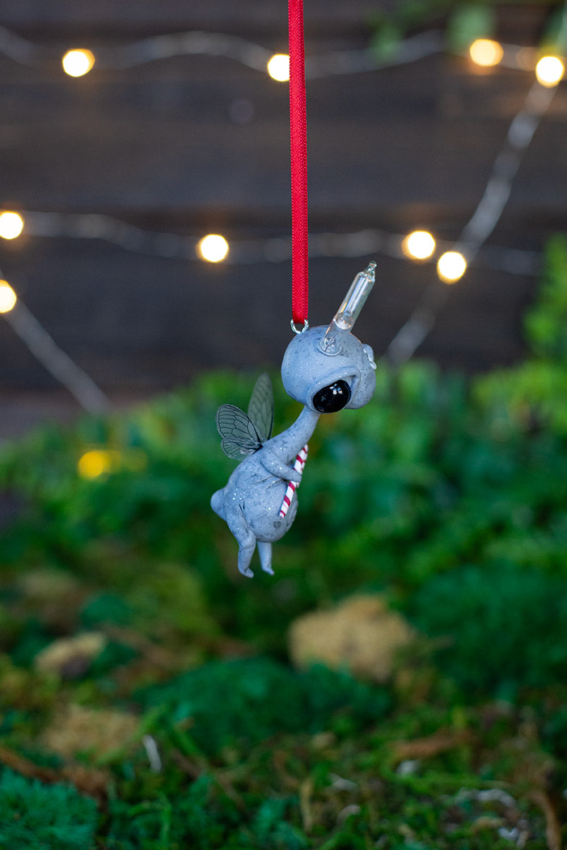 Flying Light Sprocket Ornament w/ Candy Cane (red) #143