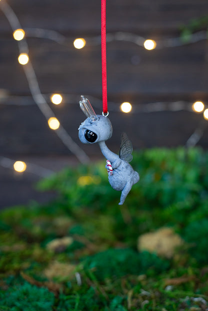 Flying Light Sprocket Ornament w/ Candy Cane (red) #143