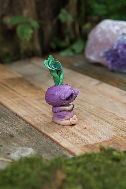 Light Purple Turnip Mish with Blue Goldstone Eyes & Fluorite