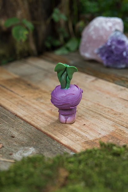 Light Purple Turnip Mish with Blue Goldstone Eyes & Fluorite