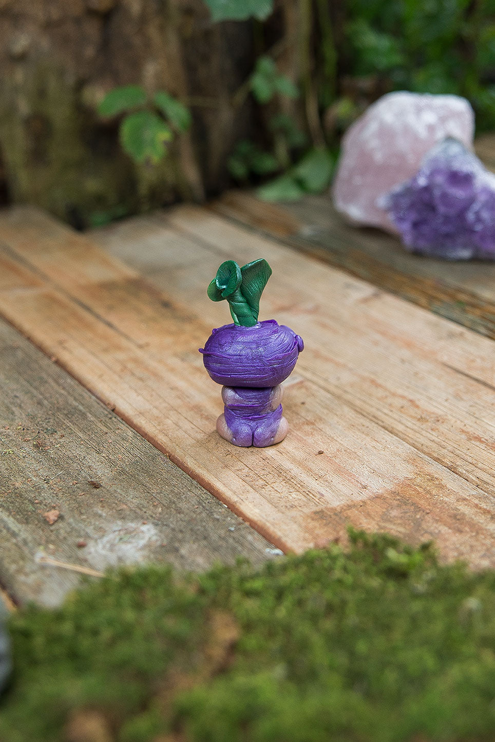 Dark Purple Turnip Mish with Blue Goldstone & Fluorite