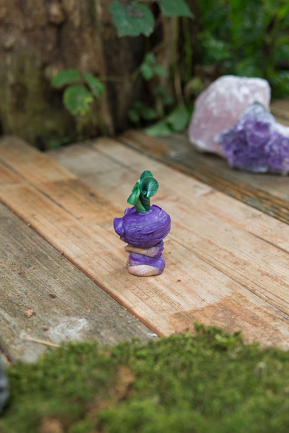 Dark Purple Turnip Mish with Blue Goldstone & Fluorite