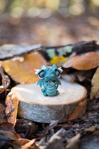 Green Dragon Mish w/ Black Spectrolite Eyes & Citrine