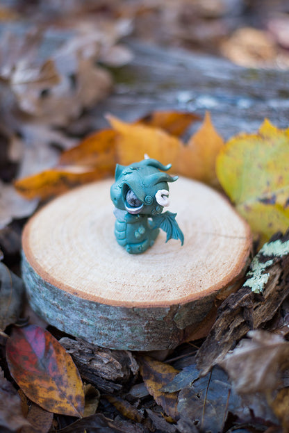 Green Dragon Mish w/ Black Spectrolite Eyes & Citrine