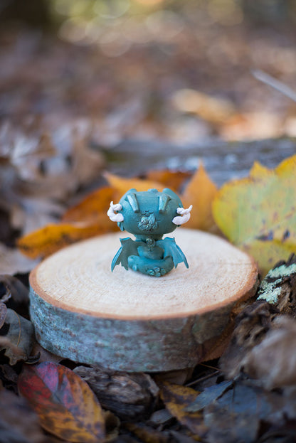 Green Dragon Mish w/ Black Spectrolite Eyes & Citrine