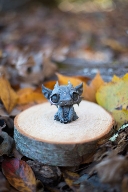 Gargoyle Mish w/ Labradorite Eyes & Snowflake Obsidian