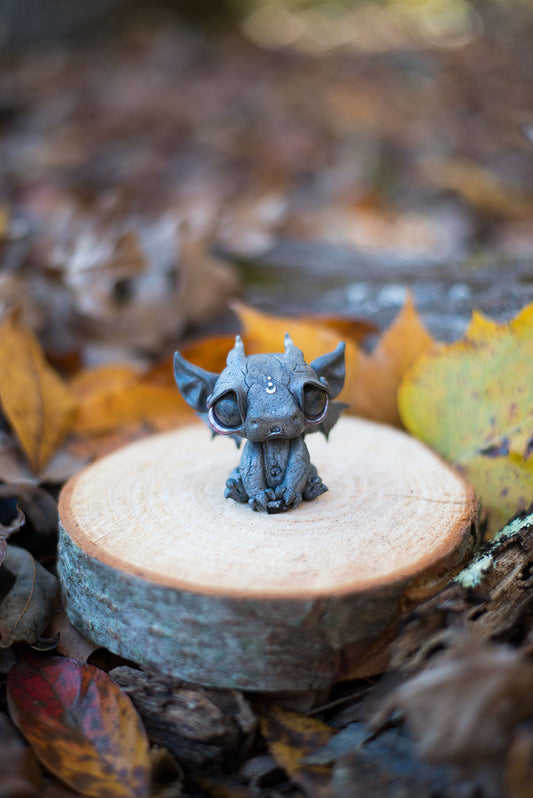 Gargoyle Mish w/ Labradorite Eyes & Snowflake Obsidian