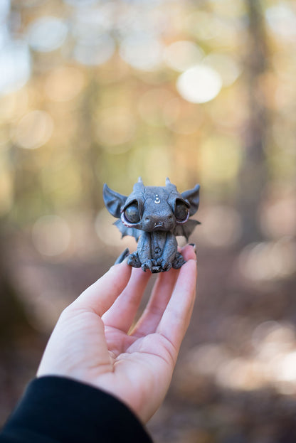 Gargoyle Mish w/ Labradorite Eyes & Snowflake Obsidian