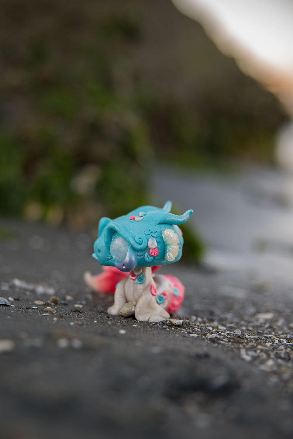 Transgender Water Dragon Mish w/ moonstone eyes & opal #137