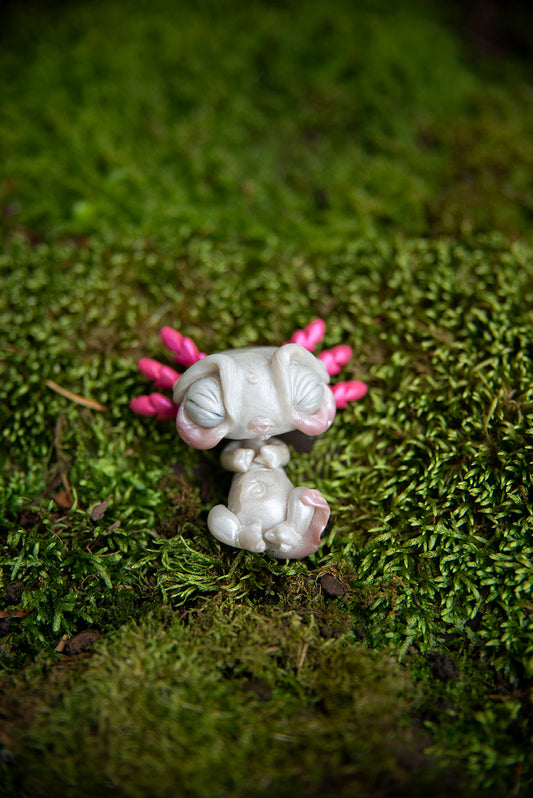 White & Pink Axolotl Mishling #029