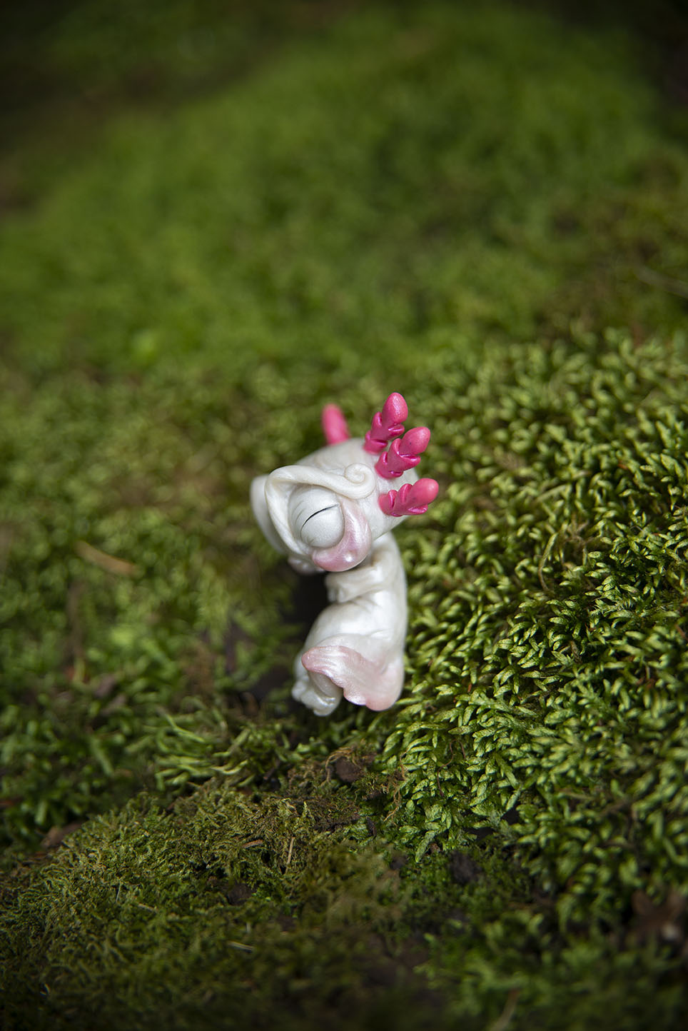 White & Pink Axolotl Mishling #029