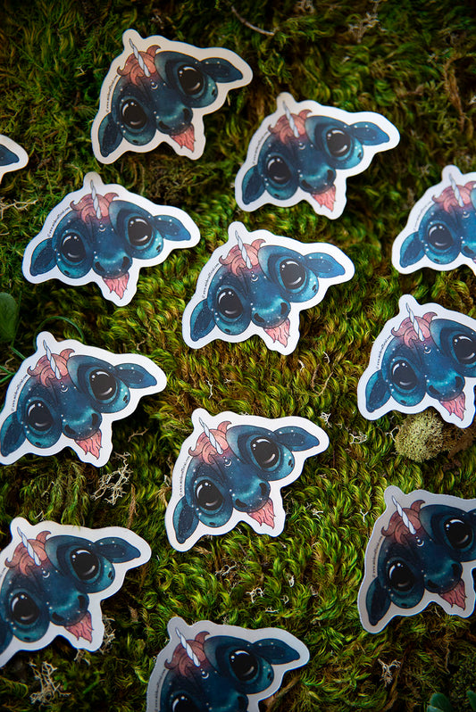 Galaxy Unicorn Head Sticker