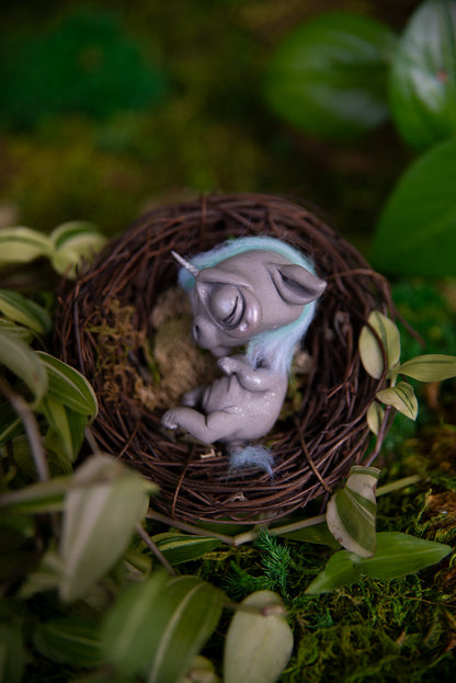 Gray & Blue Unicorn Mishling #021/2022