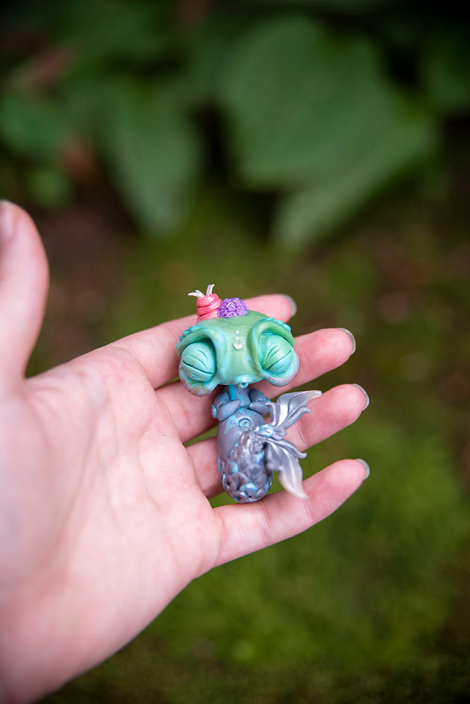Gray & Aqua Mer-Mishling #034