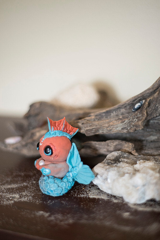 SALE!!! Cal the Mermish -OOAK collectible handmade polymer clay art toy gift