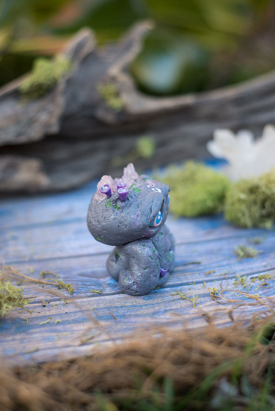 Harlow the Rock Golem Mish - OOAK collectible handmade polymer clay art toy gift