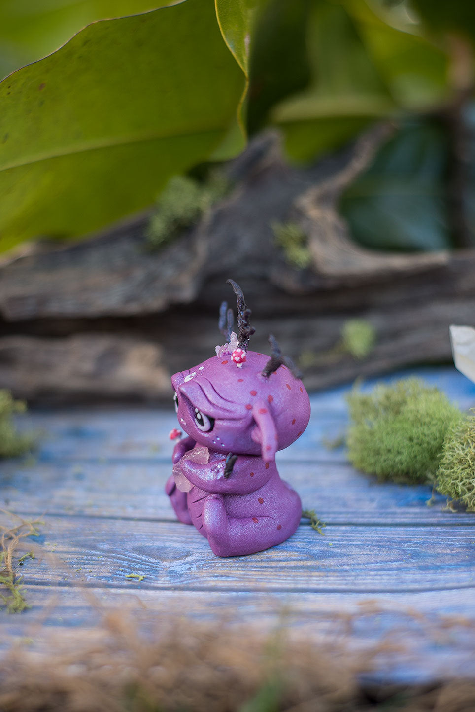 Violet the goblin Mish - OOAK collectible handmade polymer clay art toy gift