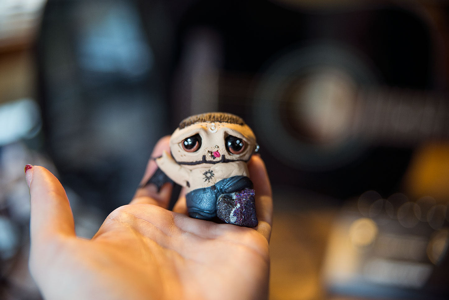 Eric Schar Rocker - OOAK collectible handmade polymer clay tribute donation figurine