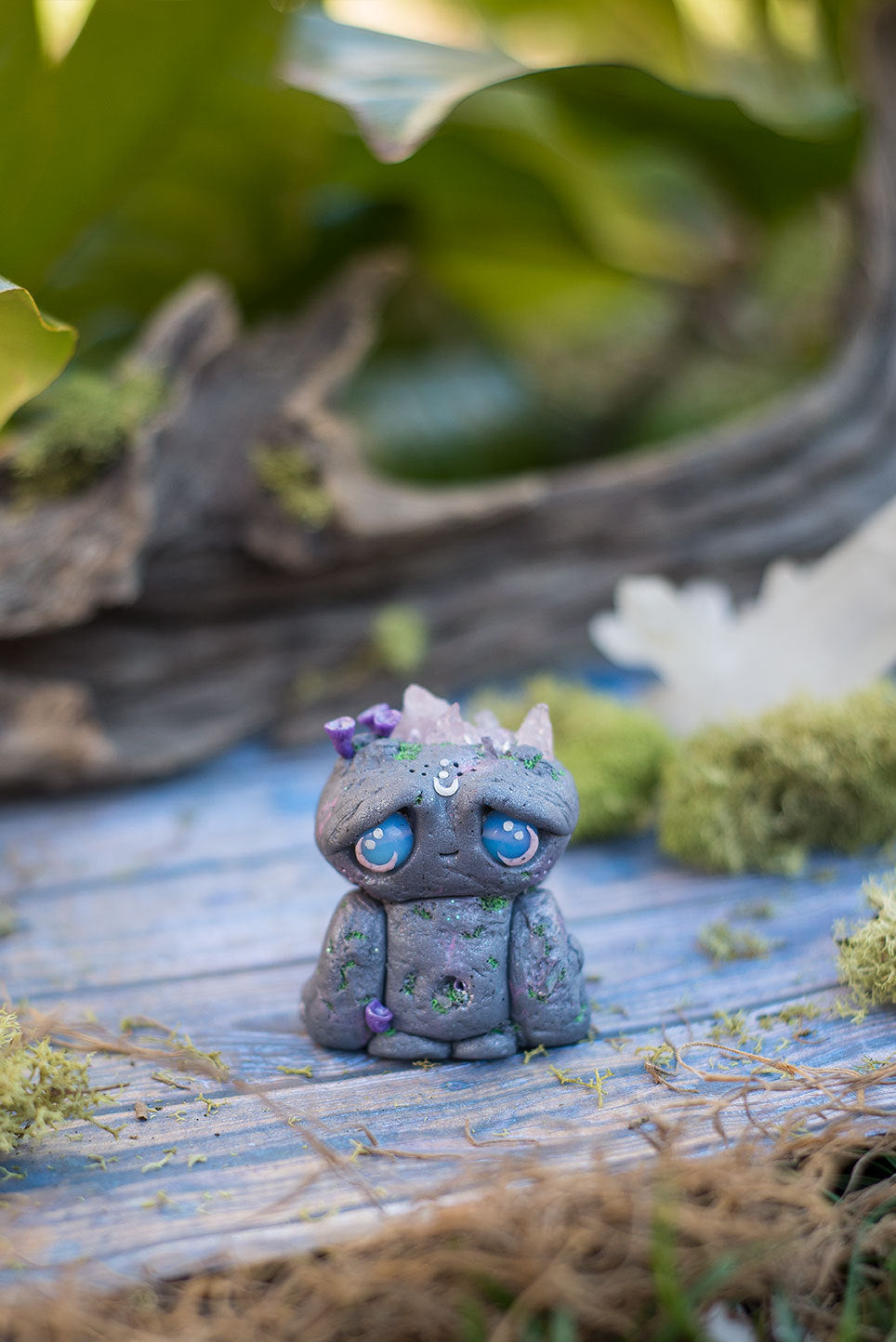 Harlow the Rock Golem Mish - OOAK collectible handmade polymer clay art toy gift