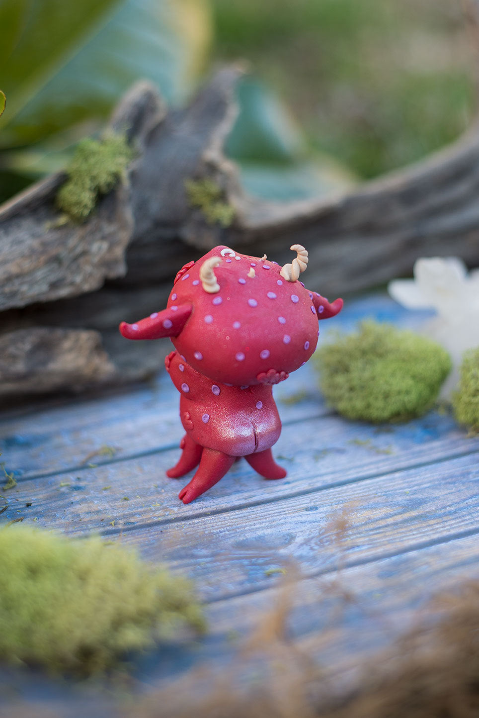 SALE!!! Valentine the cyclops Mish - OOAK collectible handmade polymer clay art toy gift