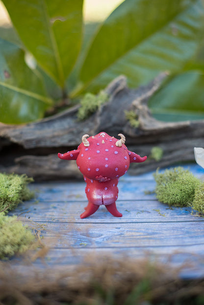 SALE!!! Valentine the cyclops Mish - OOAK collectible handmade polymer clay art toy gift