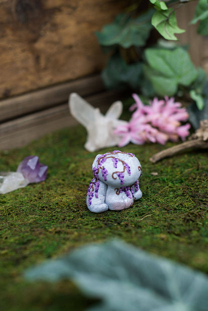Marble w/ Wisteria Rock Golem Mish - OOAK collectible handmade polymer clay art toy gift
