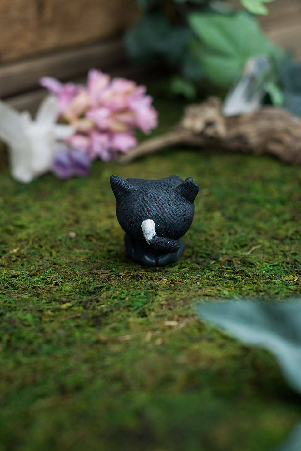 SALE!!! Black & White Angry Cat Mish - OOAK collectible handmade polymer clay art toy gift